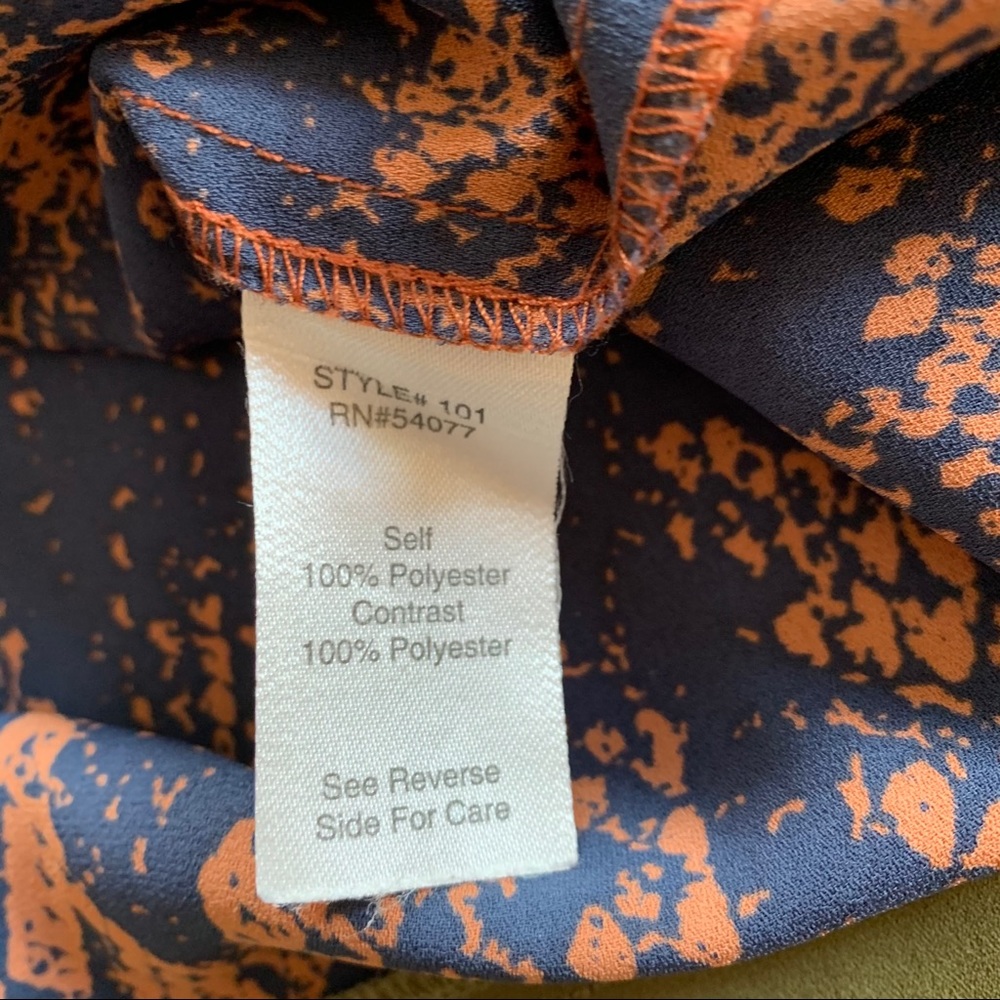 CAbi Orange & Blue Python Patterned Blouse - Picture 9 of 12